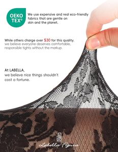 Collants en maille à motif floral <span class=keywords><strong>LABELLA</strong></span>, transparents et respirants pour femmes, avec une large ceinture confortable pour un confort tout au long de la journée - Product Image 5