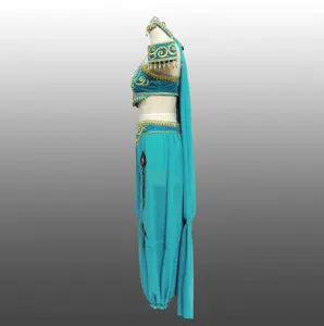バレエ衣装大人ブルーベルベットインドのベリーアラビアスタイル衣装danzanteマヤエジプトアラビアダンス部族のベリー衣装