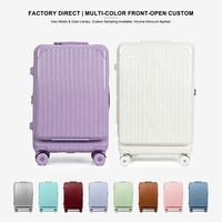 Valise hybride durable en PC avec fermeture éclair frontale, verrouillage, imperméable, écologique, légère, 4 roues pivotantes