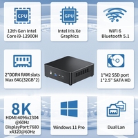 OEM Wholesale VX12 12th Gen Intel Core I9 12900H Mini PC Dual LAN 8K Triple Display VESA Mount Windows 11 Pro Desktop Computer