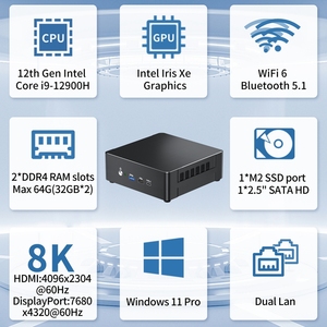 Mini PC OEM en gros VX12 avec processeur Intel Core i9-12900H de 12e génération, double LAN, triple affichage 8K, support VESA, ordinateur de bureau Windows 11 Pro - Product Image 6