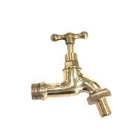 Robinet de jardin en laiton de zinc doré avec bec et adaptateur