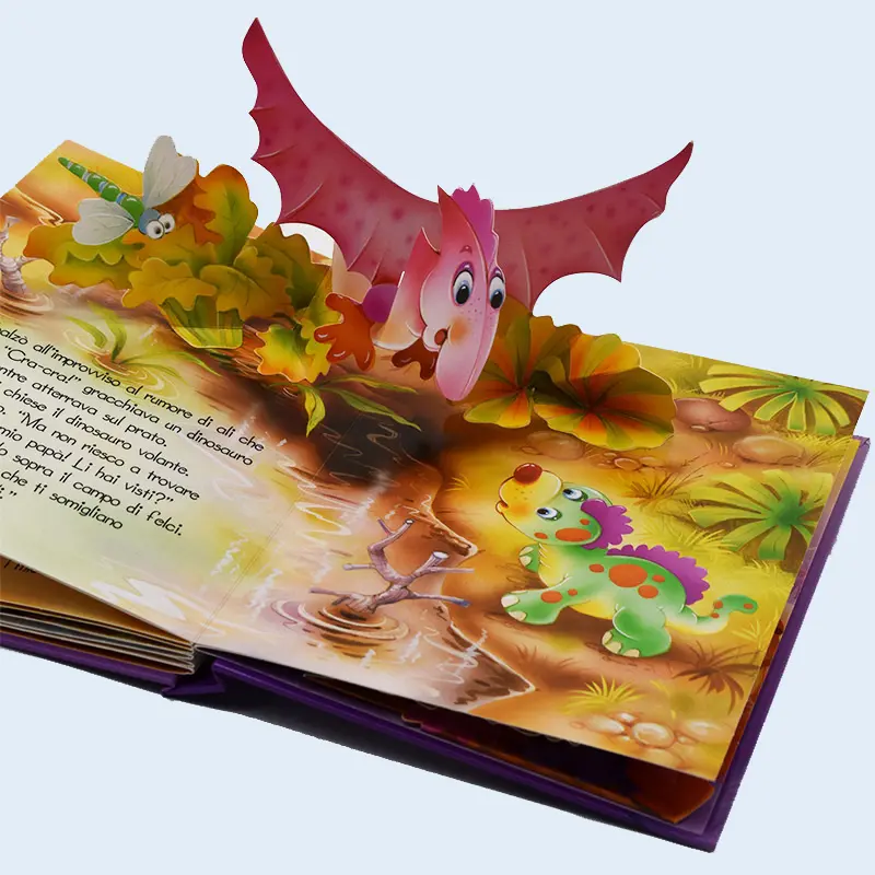 Kinder Pop-Up-Tier-Buchdrucken aus Karton Hardcover Pop-Up-Dinosaurier-3D-Buchdrucken Dienstleistungen geistige Entwicklung