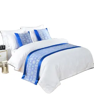 Premium 100% poliestere senza rughe disegno jacquard letto corridore con abbinato cuscini