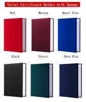 Couverture de dossier de certificat de degré marron, protecteur de couverture de diplôme bleu marine, porte-certificat en velours noir avec logo personnalisé