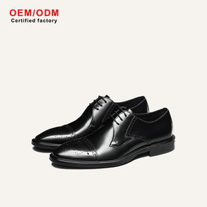 OEM Custom Business Formal Casual Breathable Comfort Engraving Lace-Up Waterproof Shock Resistant Oxfords Men's Shoes Autumn - Product Image 2