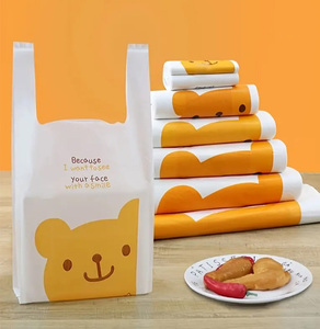 Customized <b>Biodegradable</b> Moisture Proof Hot Stamping PE Plastic T-Shirt Bag for Supermarket & Exhibition Use - Product Image 1