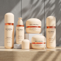 Pots en plastique ronds de luxe à double couche avec couvercle à vis, emballage cosmétique pour soins de la peau et crème pour les yeux