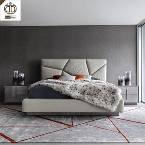 Foshan Home Full Furniture Factory Modern Italian Design Luxury Leather Queen King Bed Cama italiana - Product Image 1