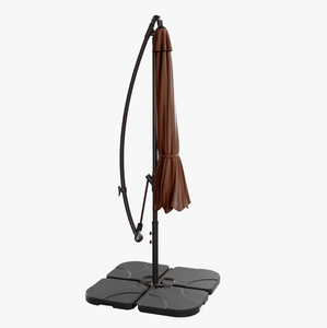 <span class=keywords><strong>Parasol</strong></span> moderne coupe-vent anti-<span class=keywords><strong>UV</strong></span>, <span class=keywords><strong>parasol</strong></span> d'extérieur, <span class=keywords><strong>parasol</strong></span> de piscine rond brun avec manivelle et base - Product Image 3