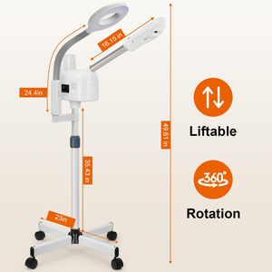 Vapeur faciale professionnelle pour salon de beauté et spa, 2 en 1, ionique électrique, ozone, avec lumière grossissante, haute fréquence - Product Image 5