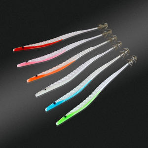 Appât dur et Transparent pour la pêche, leurre pour attraper des poissons comme les calmar, avec Double hameçon, avec queue corporelle, lumineux, OEM - Product Image 2