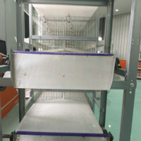 Système de cages à poulets automatiques à manivelle manuelle pour 128/160 oiseaux, type H, cages en batterie galvanisées pour l'élevage avicole à grande échelle