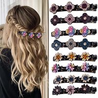 Clips de trèfle à cheveux tressés en pierre de cristal scintillante pour cheveux épais et fins, accessoires de cheveux pour filles/femmes pour coiffer la section