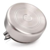 Bouilloire de camping légère en acier inoxydable 1,0 L pour randonnée, pique-nique, feu de camp, eau, café, thé