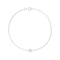 Großhändler Wunderschöner Vergoldeter Schmuck 14k Sterling Silber Armband mit Rosa Saphir-Blume für Damen als Geschenk
