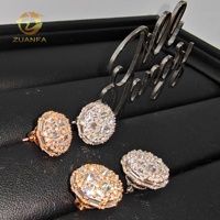 Nouvelles Boucles d'Oreilles Tendance à Sertissage Inversé en Moissanite, Argent Sterling 925, Bijoux Fins, Bijoux Hip Hop, Boucles d'Oreilles Homme en Moissanite