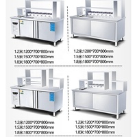 Comptoir de bar à bulles de thé pour café avec évier / Armoire de travail de bar à cocktails en acier inoxydable sur mesure pour restaurant, fabrication d'armoires