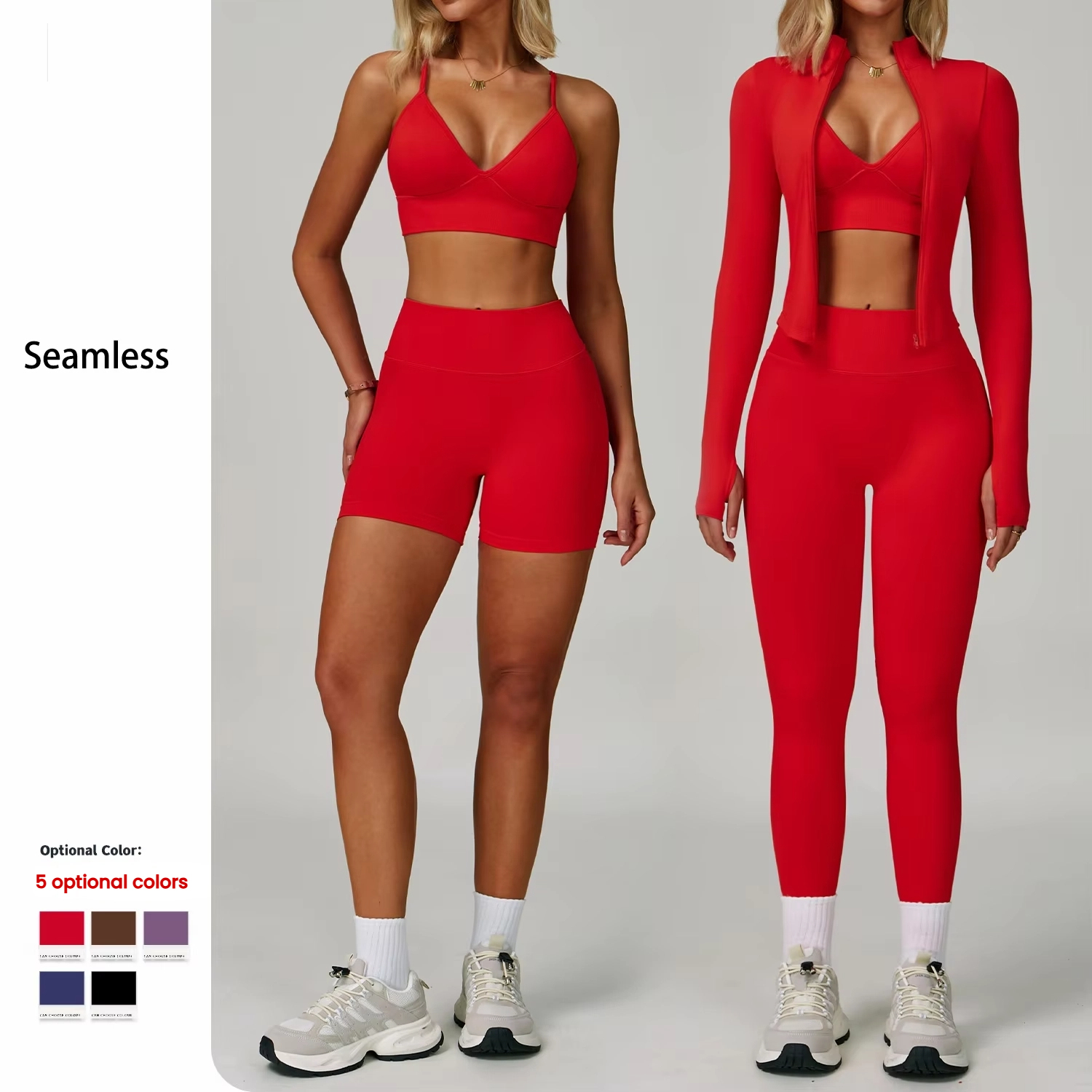 7790 Women 2/3 Piece Seamless Yoga Set Sport Workout Quick Dry Nude Feel Gym Fitness Sets
