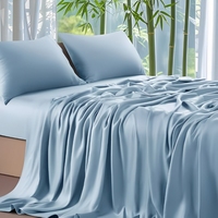 Cloudland - Draps en bambou lyocell de couleur unie, haute densité, certifiés GOTS, 300TC, ultra durables, toutes saisons