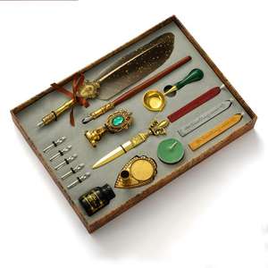 Juego <span class=keywords><strong>de</strong></span> plumas <span class=keywords><strong>de</strong></span> plumas <span class=keywords><strong>de</strong></span> aves con kit <span class=keywords><strong>de</strong></span> sellos <span class=keywords><strong>de</strong></span> cera, estilo retro europeo, regalo <span class=keywords><strong>de</strong></span> caligrafí<span class=keywords><strong>a</strong></span> <span class=keywords><strong>de</strong></span> lujo para entusiastas del arte - Product Image 4