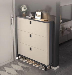 Scarpiera Moderna di Alta Qualità in MDF e <span class=keywords><strong>Legno</strong></span> <span class=keywords><strong>Naturale</strong></span>, Nera, Impermeabile, Resistente, Design Ultra Sottile, Capacità 20-23 Paia - Product Image 6