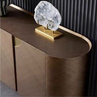 Buffet moderne de luxe en bois, armoire de rangement incurvée avec pieds en métal, console de salon, credenza pour la décoration de la maison et de l'hôtel