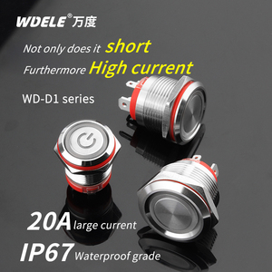 16/19/22mm Heavy Current Metal Push Button <strong>Switch</strong> <strong>LED</strong> Latch/momentary Push <strong>Switch</strong> <strong>LED</strong> Light IP65 <strong>LED</strong> <strong>Switch</strong> - Product Image 2