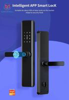 Serrure de porte intelligente Tuya MW-M1 en verre/aluminium, déverrouillage par empreinte digitale, application, code, carte mémoire, clé mécanique, Wi-Fi, capacité de 200 empreintes digitales