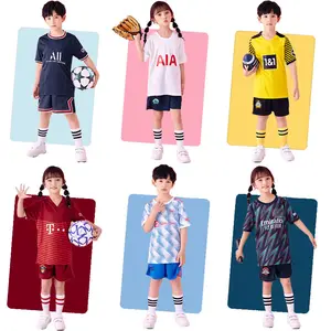 Conjunto de traje de fútbol para niños y niñas, uniforme de entrenamiento deportivo de competición para estudiantes de primaria y secundaria, jersey