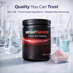 אבקת משקה לעלייה במשקל בטעם תות 400 גרם |   חלבון לעלייה במסת שריר עתיר קלוריות |   סיטונאות מותג פרטי OEM - Product Image 3