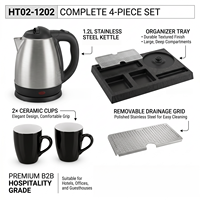 Coffret de service pour hôtel avec cafetière et bouilloire électrique / Plateau de bienvenue pour hôtel de luxe Blossom Hotel Supplies