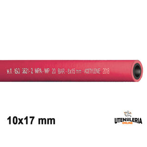 SALDO/AC/20RL/ISO3821 tuyau en caoutchouc pour soudage à l'acétylène 10x17mm (100m) - Product Image 1