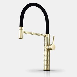 Nouveau style de luxe robinet d'évier de cuisine flexible mitigeur d'eau monté sur le pont robinet de cuisine chaud et froid - Product Image 3