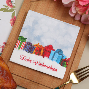 Printed Paper Napkins 250mm Square Christmas Decorative Gift Theme Three Layer Disposable Towels - Product Image 4