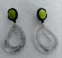 Boucles d'oreilles pendantes en résine transparente de forme irrégulière, modèles de bijoux Inde 2024 pour femme, cadeau coloré vintage tendance pour soirée