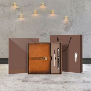 IStapromo Genuine Leather A5 Diary Journal <b>Notebook</b> Gift Box <b>Set</b> with Pen Custom Logo for Thanksgiving - Product Image 3