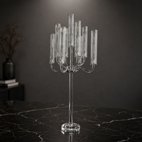 Candélabre en cristal européen à 9 bras pour décoration de table et centre de table de mariage