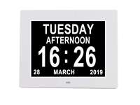 Horloge numérique électronique moderne en plastique avec affichage couleur changeant, fonction alarme et calendrier, alimentée par piles, idéale pour les seniors, le salon ou le bureau