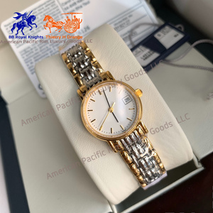longinesing European American Fashion Two-Tone Silver Rose Gold Stainless Steel Women's with Glass Dial Band Width - Product Image 4
