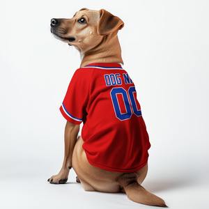 Logo kustom Royal Blue Mesh Jersey 3D dicetak nama dan nomor hewan bisbol kemeja dipersonalisasi Softball seragam untuk anjing kucing - Product Image 5