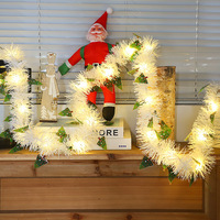 Guirlandes lumineuses LED en forme de bonhommes de neige, ours et flocons de neige pour la décoration de l'arbre de Noël en PVC et des fenêtres