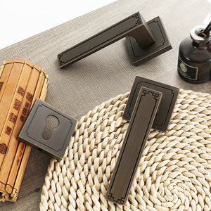 Koppalive Antique Brass sự riêng tư cửa xử lý ngón tay cái lần lượt ổ khóa căn hộ vuông đoạn giả cửa đòn bẩy phần cứng với khóa - Product Image 6