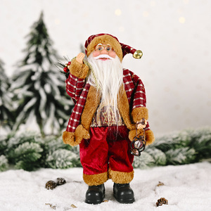 30cm Christmas Santa Claus Ornaments Standing Posture Creative Christmas <b>Gift</b> Backpack <b>Old</b> <b>Man</b> Home Table Decoration Santa Doll - Product Image 4