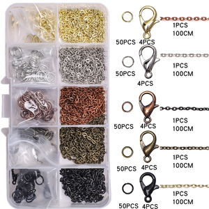 Zhubi 275 pièces chaînes en alliage de Zinc anneaux de saut fermoirs homard or <span class=keywords><strong>argent</strong></span> Bronze résultats de bijoux breloques en métal <span class=keywords><strong>pour</strong></span> la fabrication de bijoux - Product Image 2