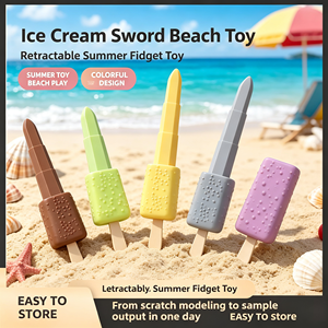 Épée télescopique 3D imprimée en forme de crème glacée, jouet rétractable pop-up, bâton anti-stress mignon, jouet sensoriel pour cadeau de fête - Product Image 2
