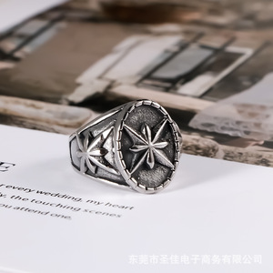 Bague étoile rétro Zhanlang Jewelry SA1034, bague de fête unisexe tendance - Product Image 3