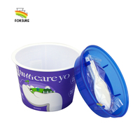 135g Logo personnalisé en plastique IML Gelato tasse ronde 200ml jetable PP yaourt emballage conteneur alimentaire pouding avoine tasse