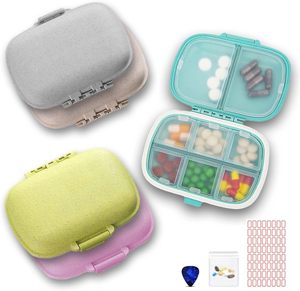 Wholesale Custom Logo Travel Daily Pill Storage Case With 8 Compartments High Quality Wheat Straw Pill Boxes Organizer - Product Image 3