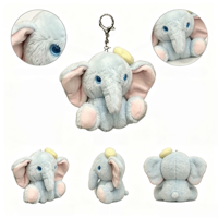 Porte-clés en peluche éléphant bébé de dessin animé, adorable animal en peluche, breloque mignonne pour sac à dos, cadeau charmant